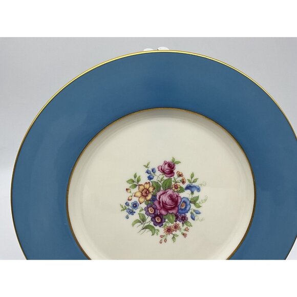 LENOX Stradivarius Turquoise Blue Smooth Edge Dinner Plate Vintage USA Collectib - Picture 9 of 16